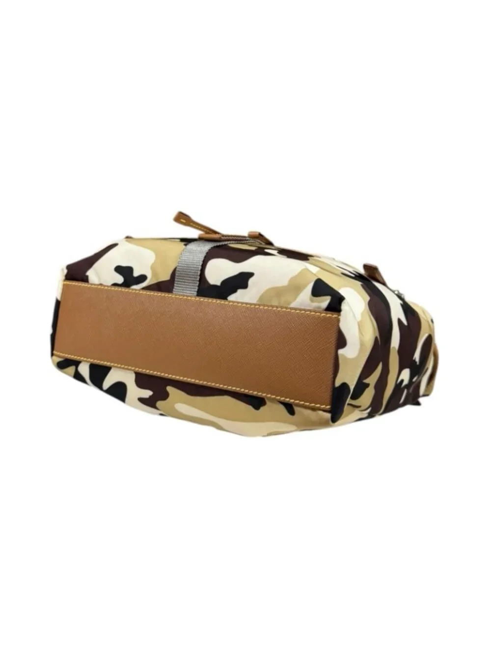 Prada Camouflage Pattern Shoulder Bag Nylon Brown